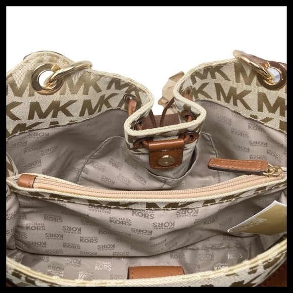 MICHAEL KORS Ludlow Shoulder Bag Signature Jacquard and Leather - Picture 14 of 16